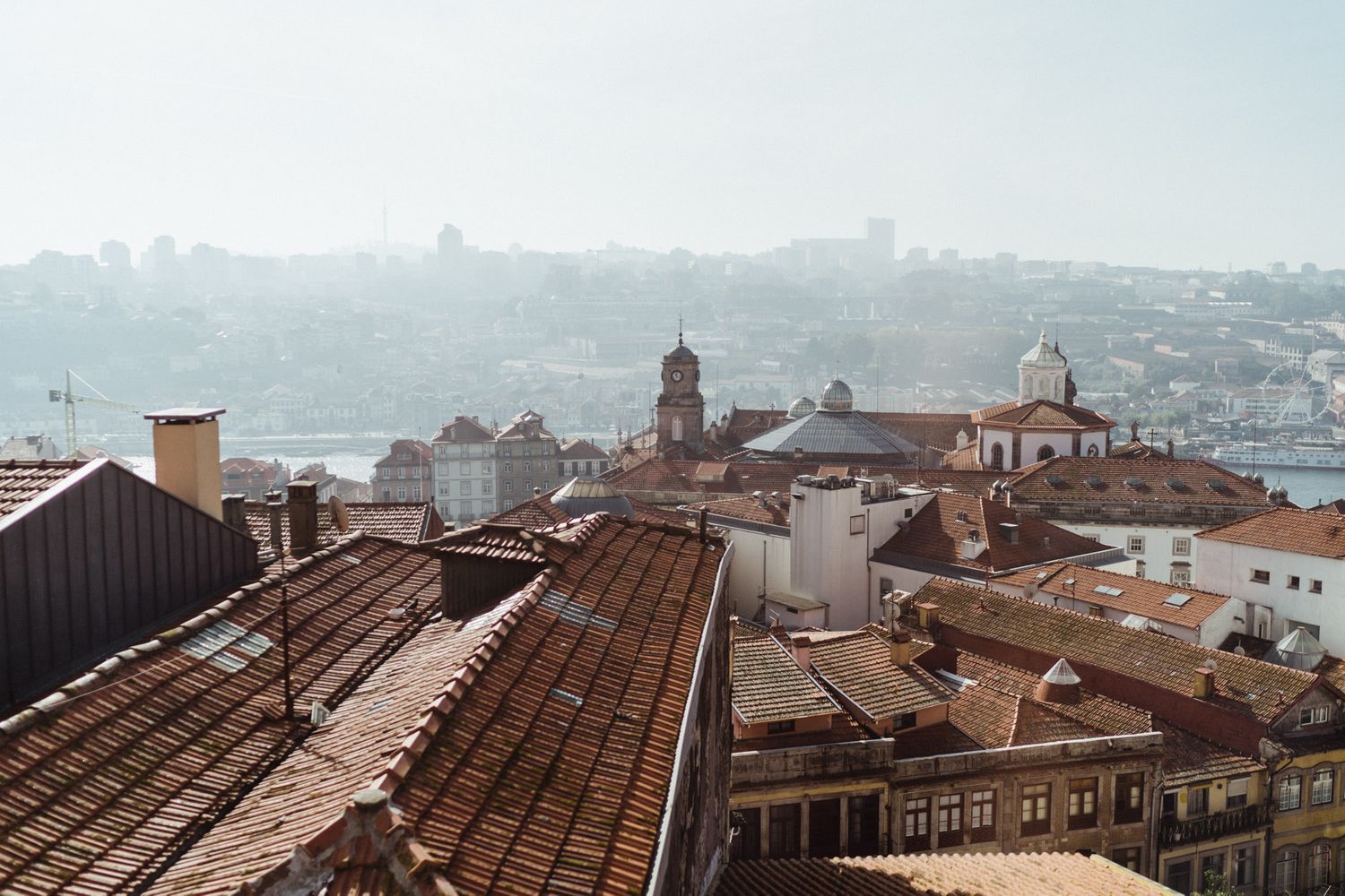 Porto city rooftops before an intimate wedding day