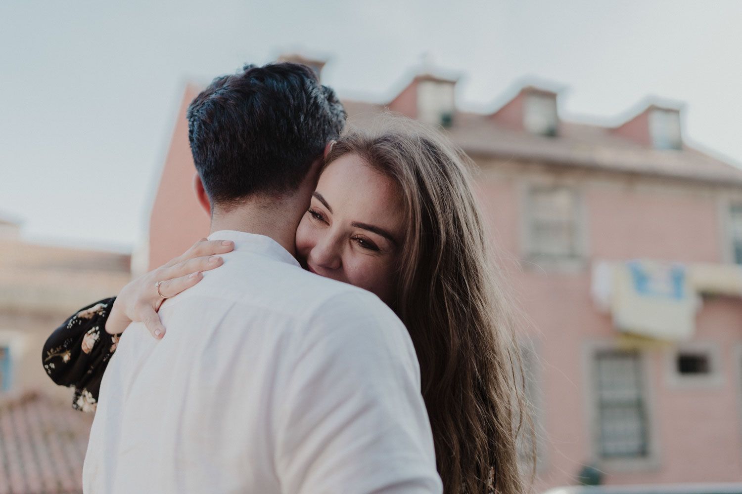 Fun and spontaneous couple shoot near Dom Luís I Bridge, Porto