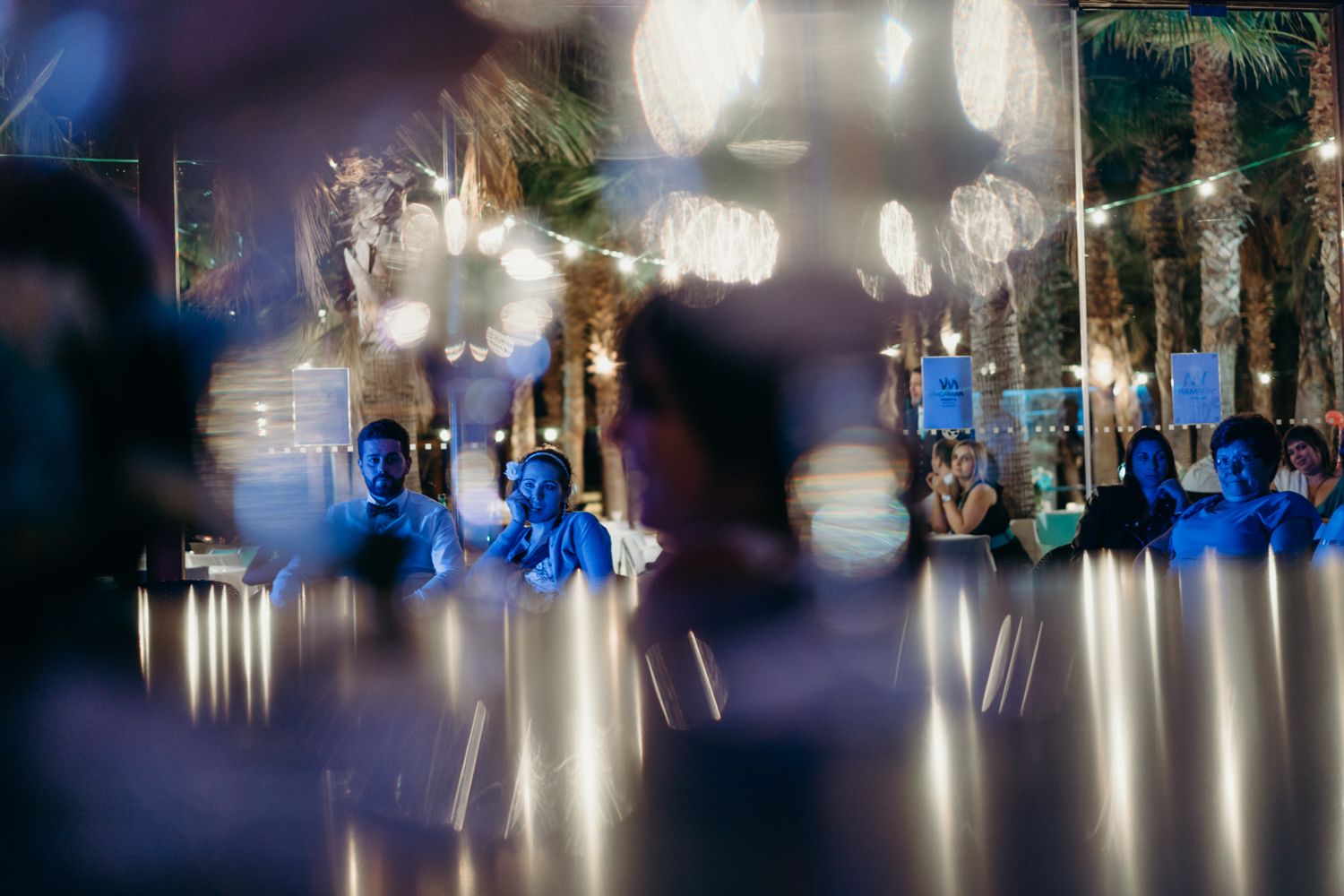 Emotional speech captured by Algarve wedding photographer during reception