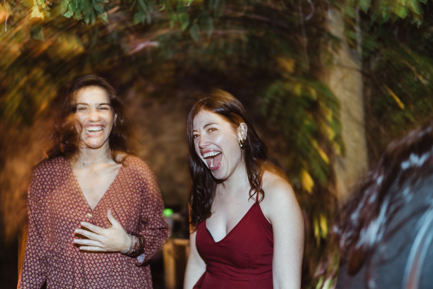 Wedding guests smiling together during an intimate Porto wedding