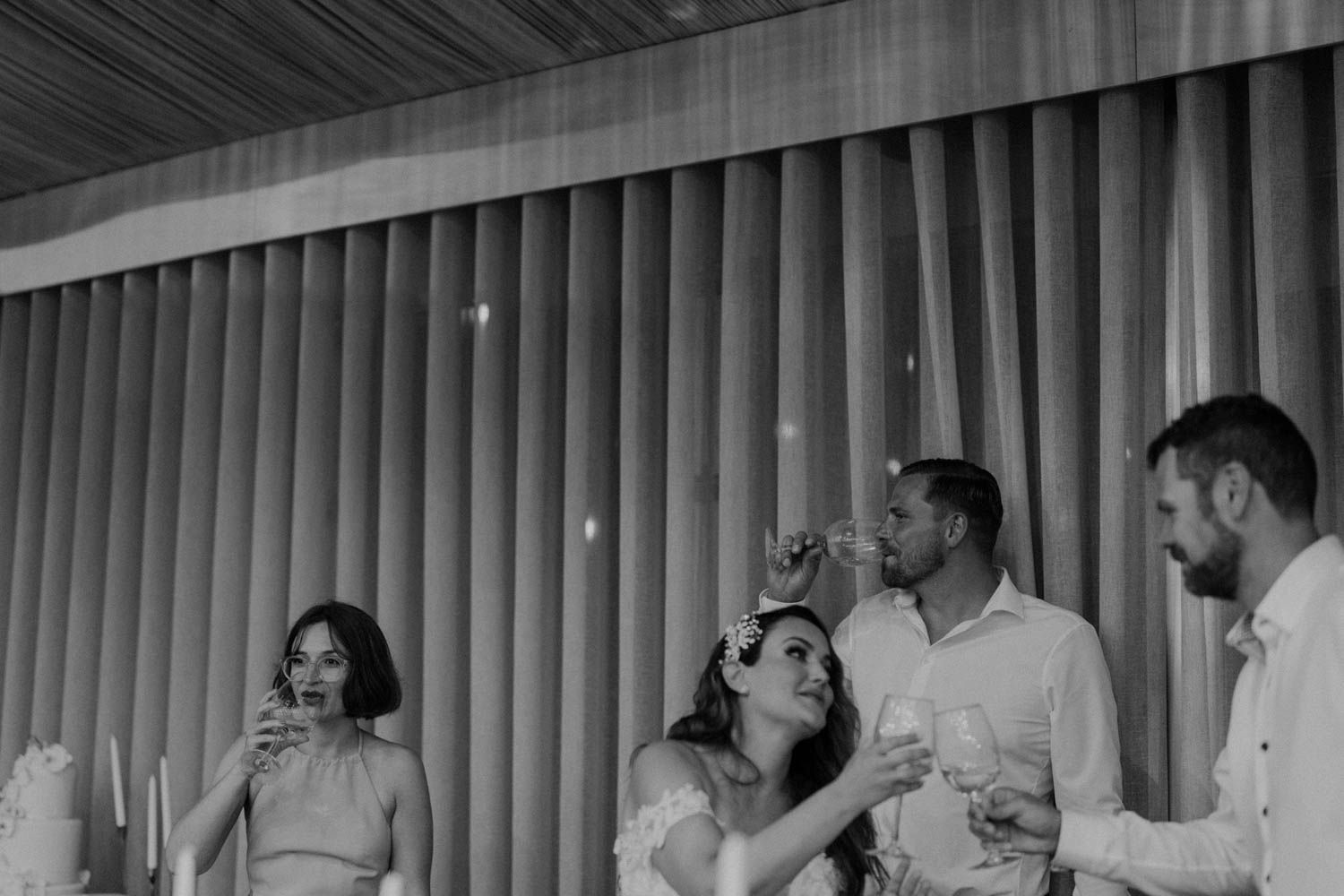 Guest portraits from a German-style wedding at Set Lounge, Portugal. Capturing real smiles and emotions at this intimate celebration.