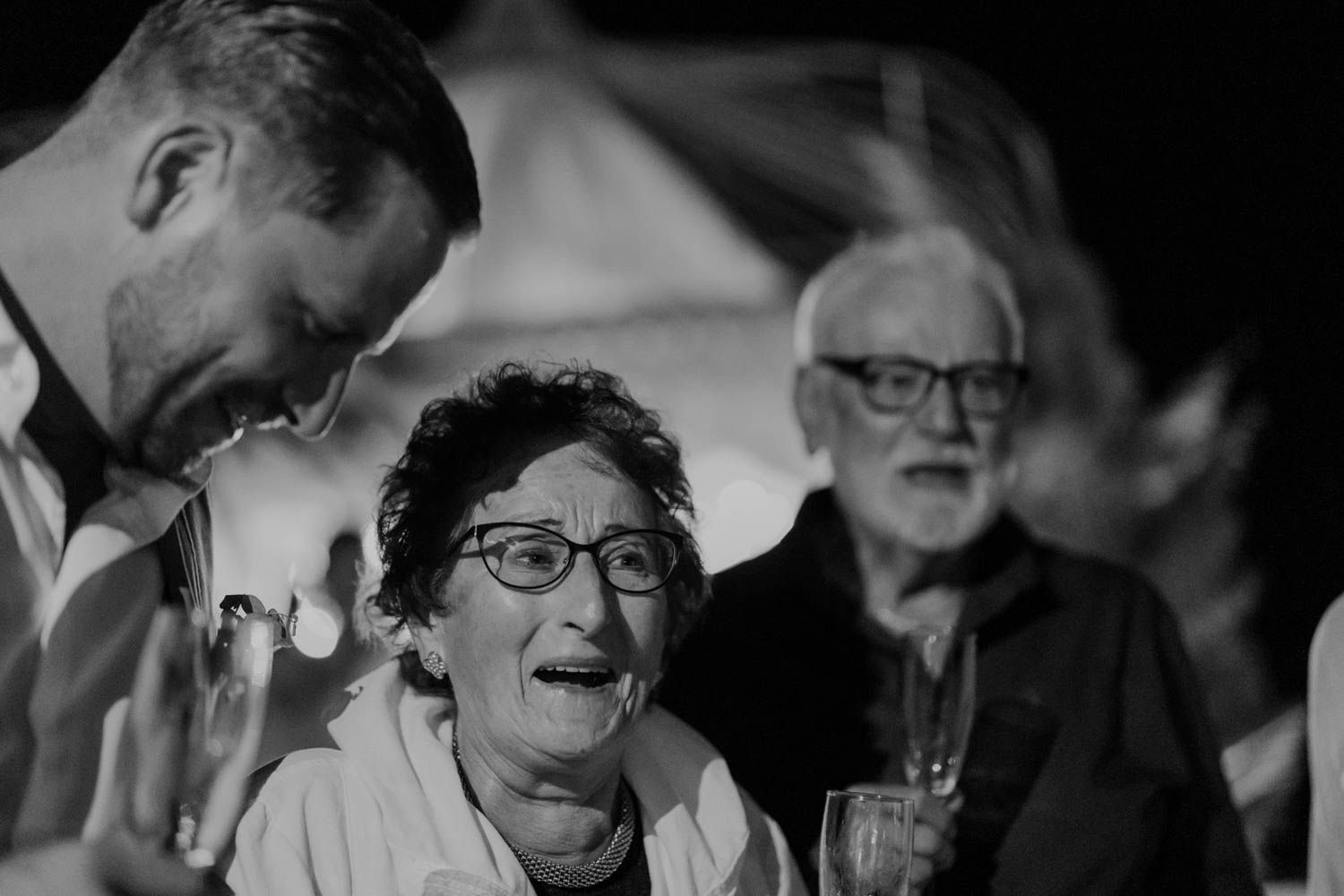 Guest portraits from a German-style wedding at Set Lounge, Portugal. Capturing real smiles and emotions at this intimate celebration.