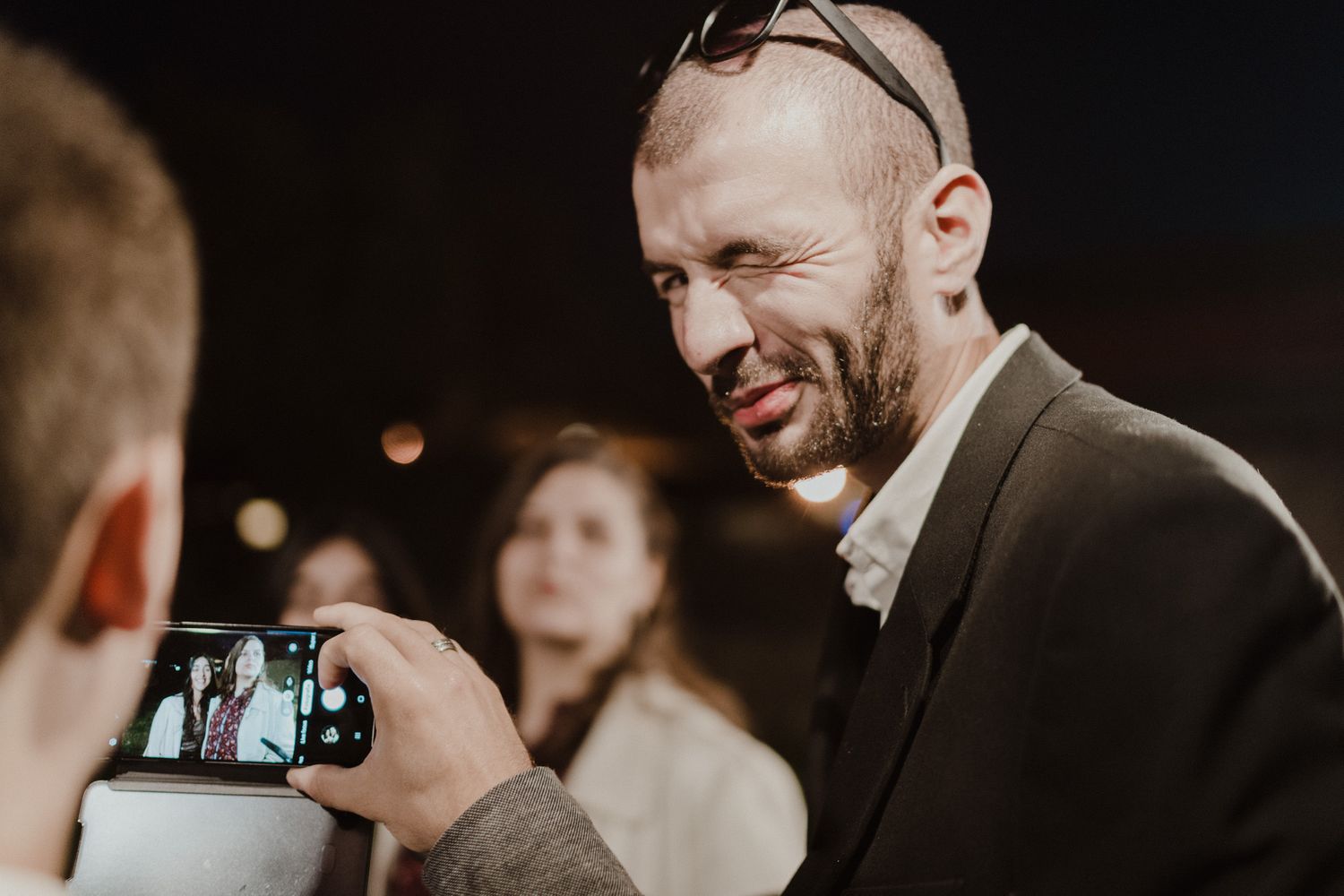 Guest reacting emotionally during an intimate wedding in Porto