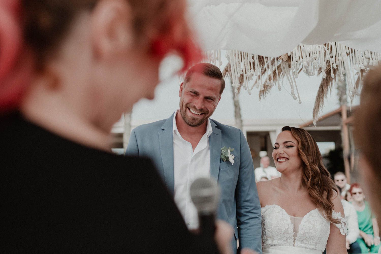 Civil wedding ceremony at Set Lounge, Portugal. Authentic and emotional moments captured during the German-style destination wedding.