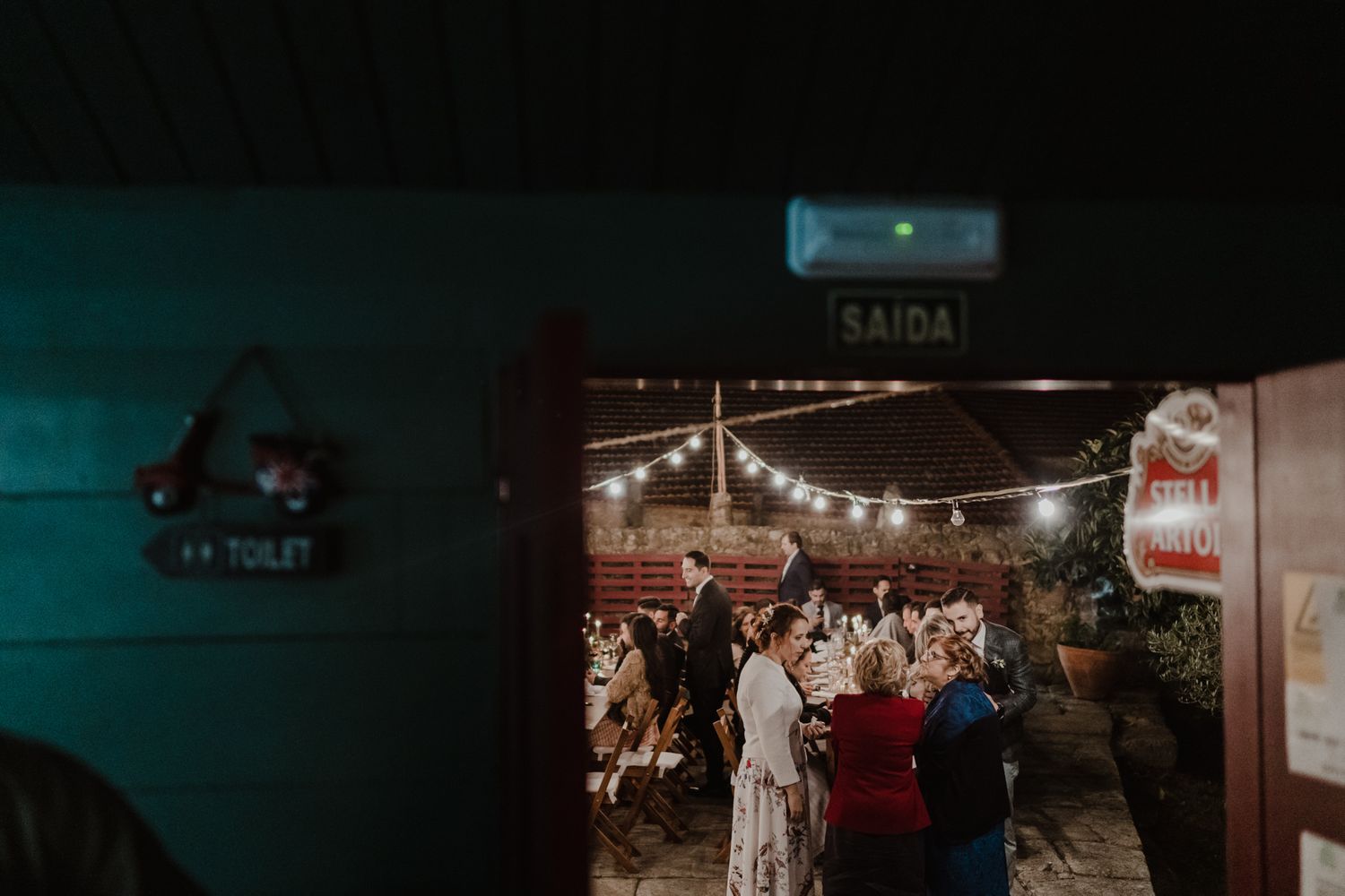 Wedding reception space during an intimate celebration in Porto