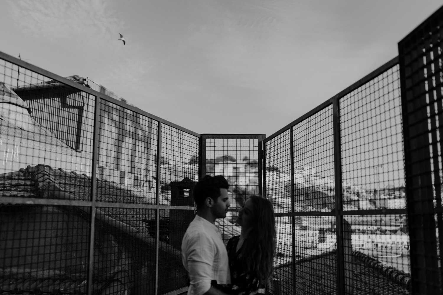 Raw and emotional couple session at sunset in Porto, Portugal