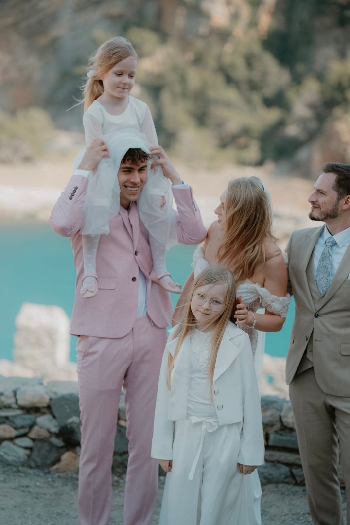 Wedding celebration with guests on the Ligurian coast