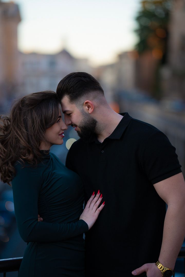 Couple photography at sunset in Rome, Italy