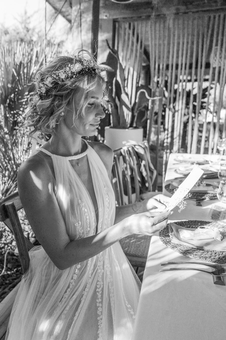 Black and white wedding portrait in Tuscany