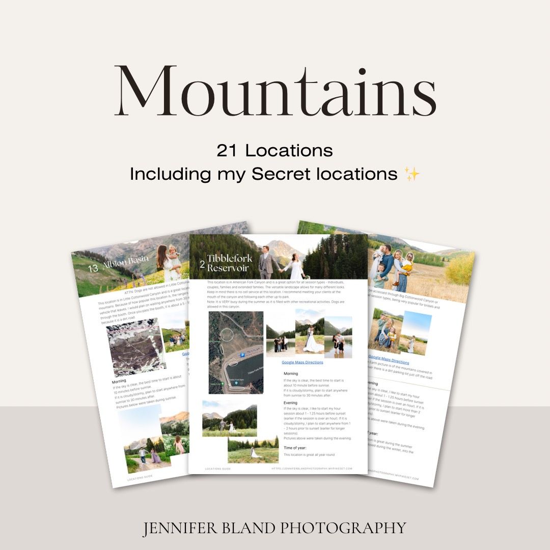 Mountain photography location guide showcasing multiple scenic spots in Utah.