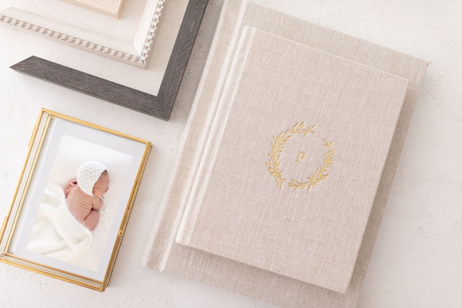 Beautiful custom heirloom artwork by luxury newborn photographer in Columbus, GA.