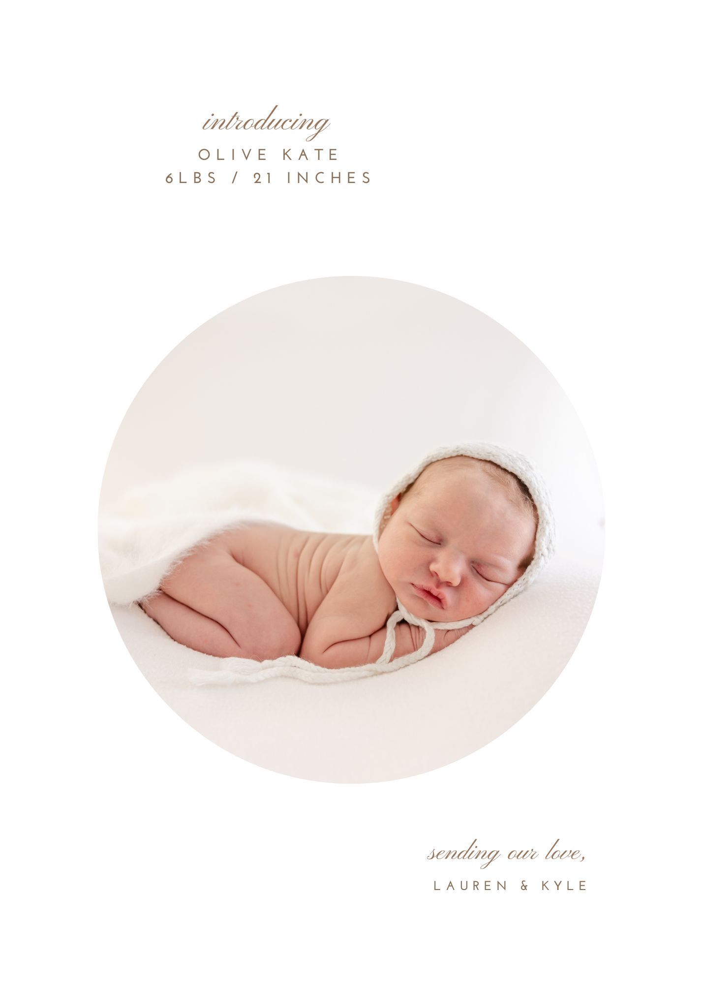 A collage of peaceful sleeping newborn photos arranged in minimalist oval frames against a light background.