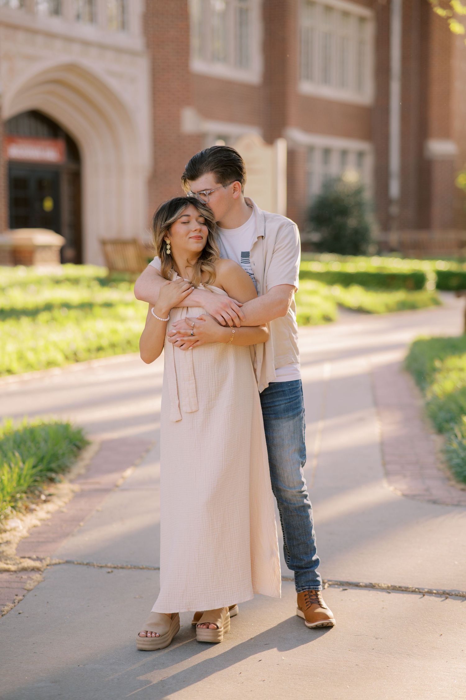 University of Oklahoma engagement. Oklahoma wedding photographer, photographed by Julie Lawson Photography.
