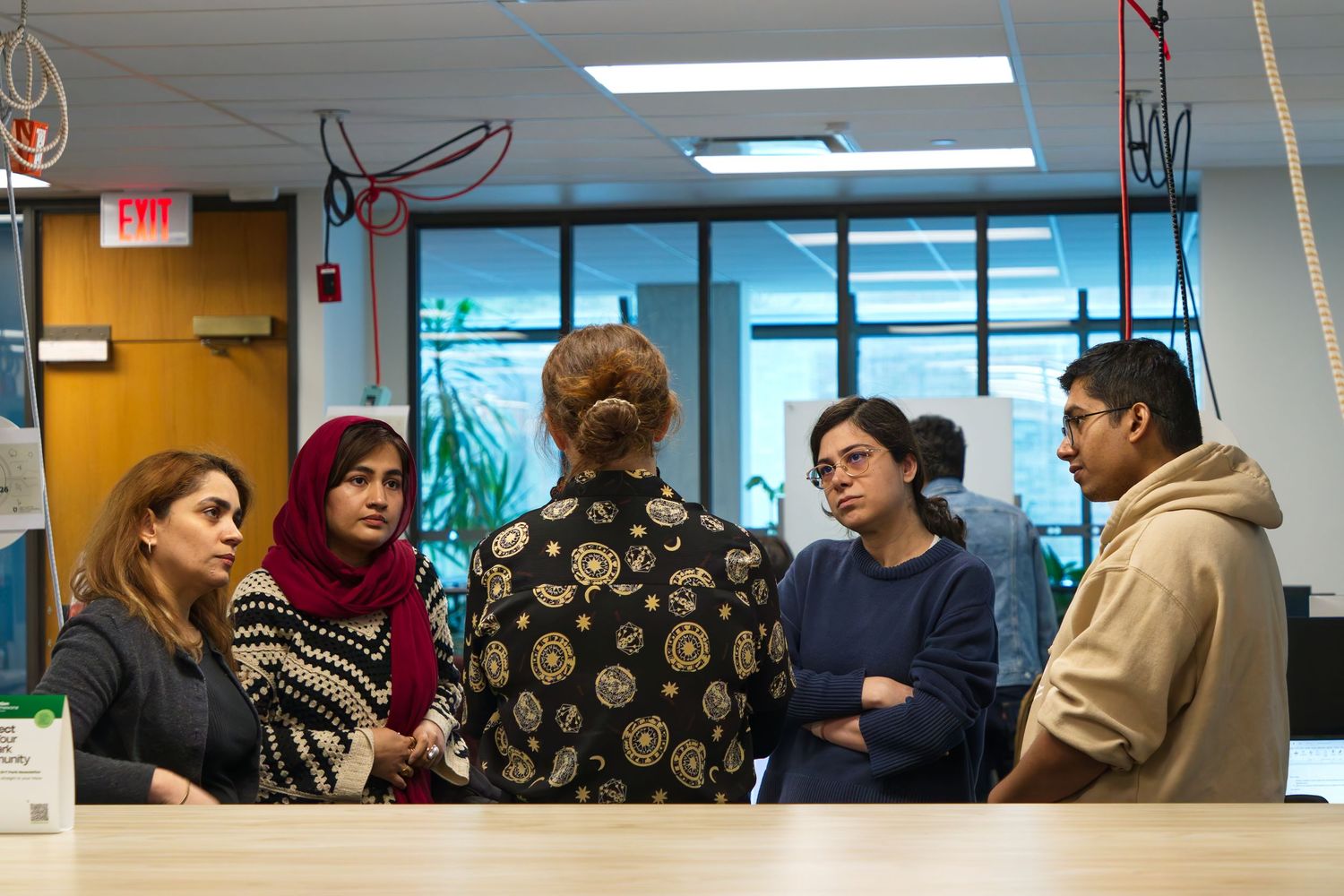 Group of people in a discussion