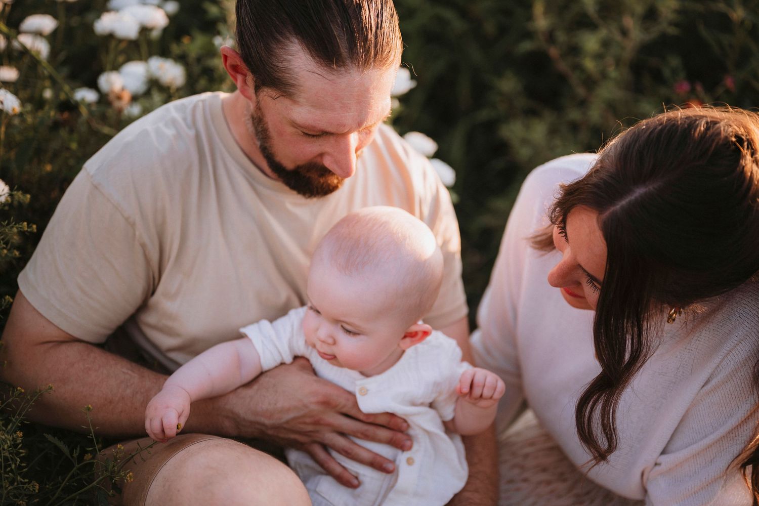 Portrait de famille en extérieur à Saint-Hyacinthe.