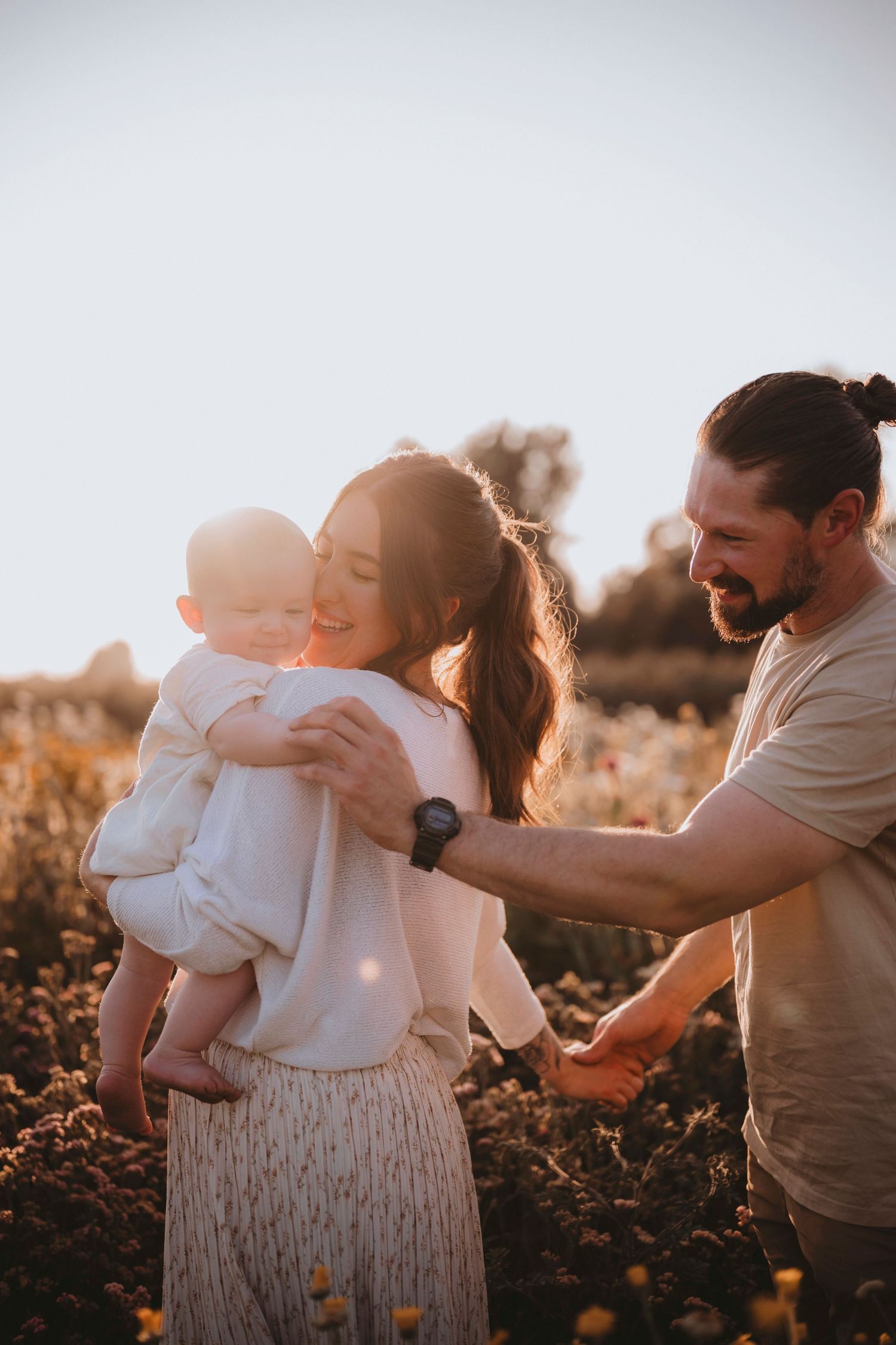 Portrait de famille en extérieur à Saint-Hyacinthe.