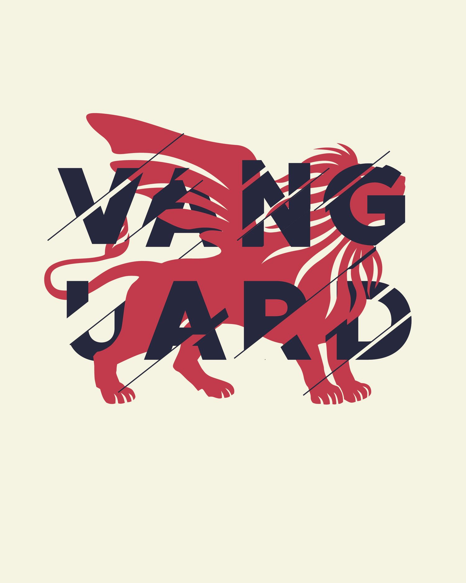 Abstract red and white typographic design showing dynamic letterforms in motion.