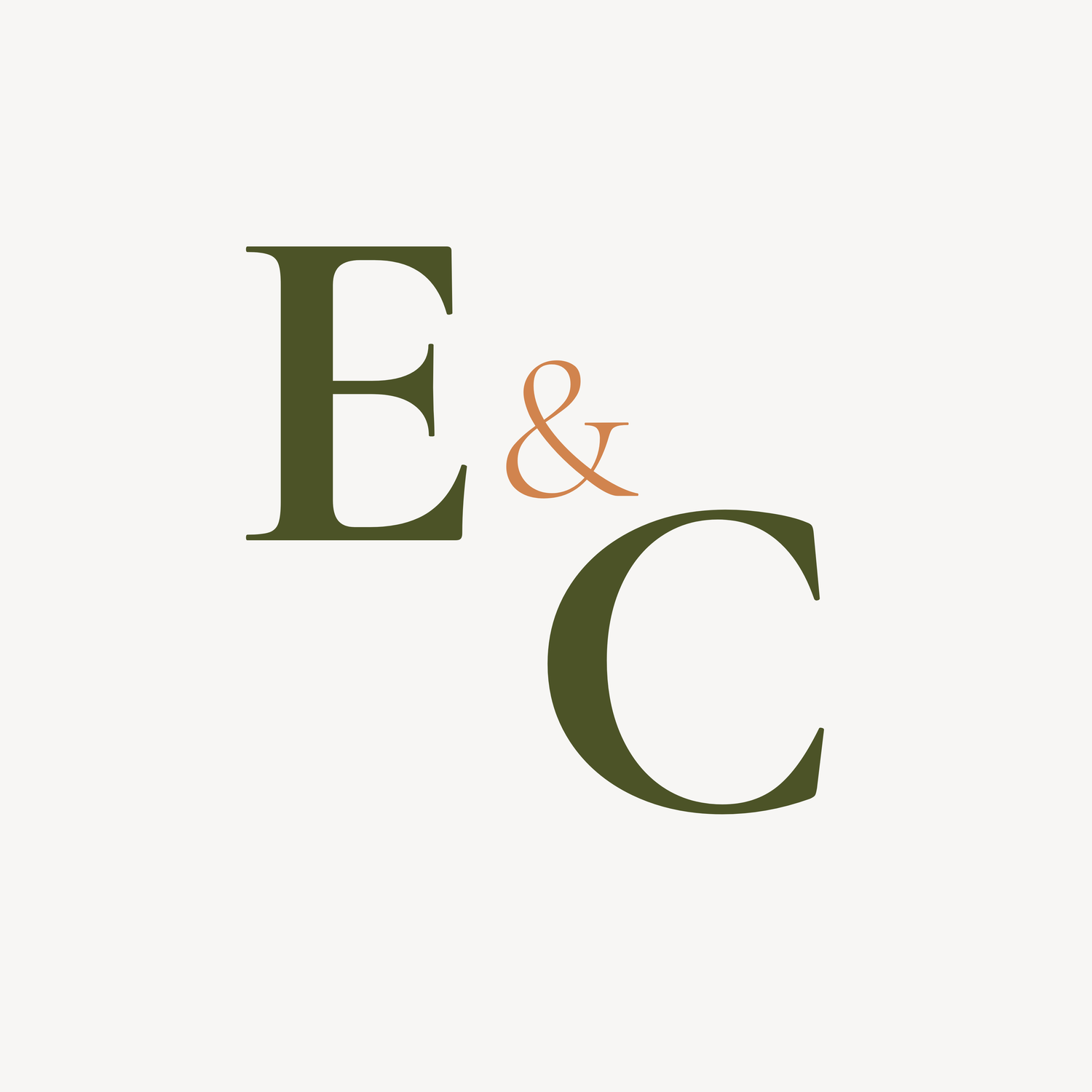 Decorative green letters and ampersand symbols arranged in a minimalist design pattern on a white background.