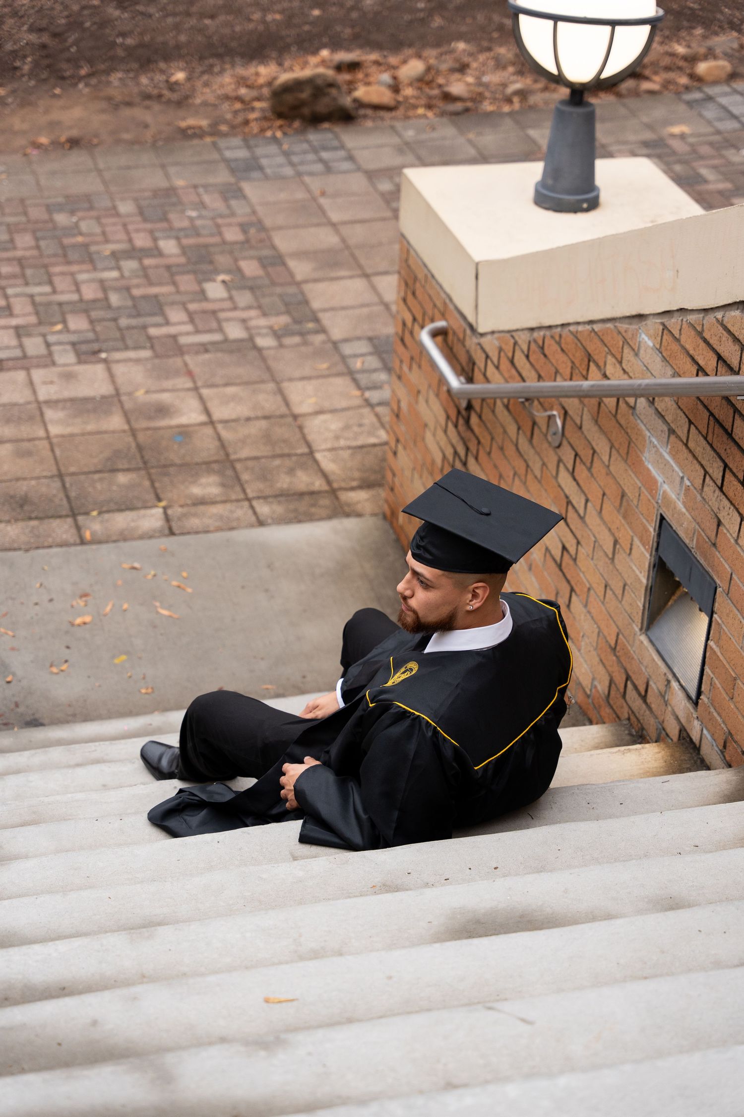 Man sitting on stairs