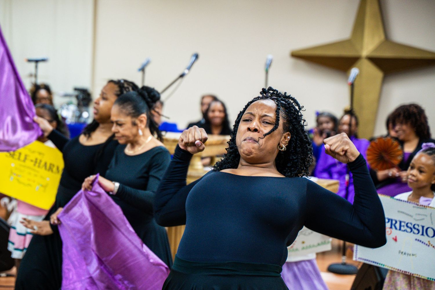 Praise dancing at church.