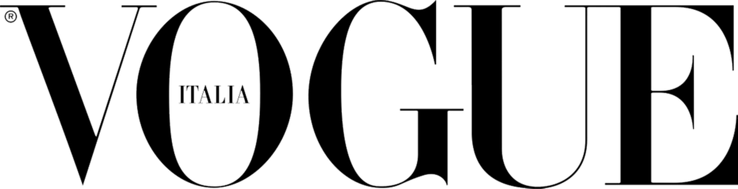 Vogue Italia magazine logo in bold black serif typography on white background.