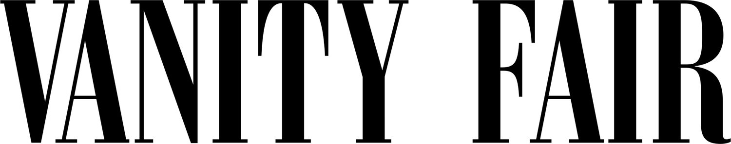 Vanity Fair magazine logo in bold black serif font on white background.