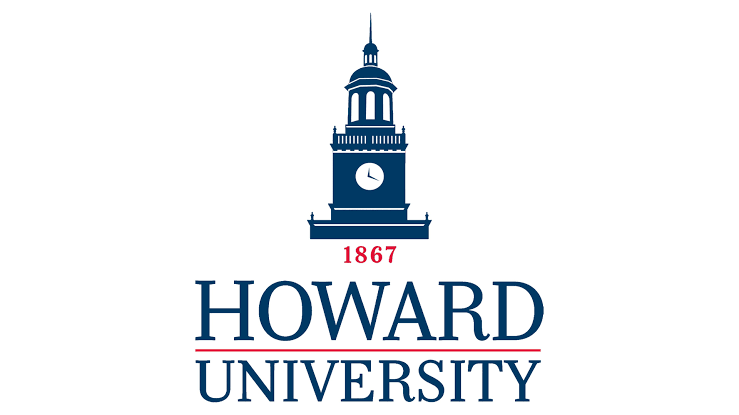 Howard University official logo featuring a historic clock tower illustration with the founding year 1867 in navy blue and red.