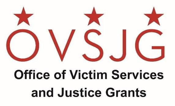 OVSJG Office of Victim Services and Justice Grants logo with red stars and bold lettering.