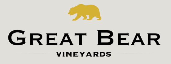 Great Bear Vineyards logo featuring a golden bear silhouette above bold black text on a light gray background.