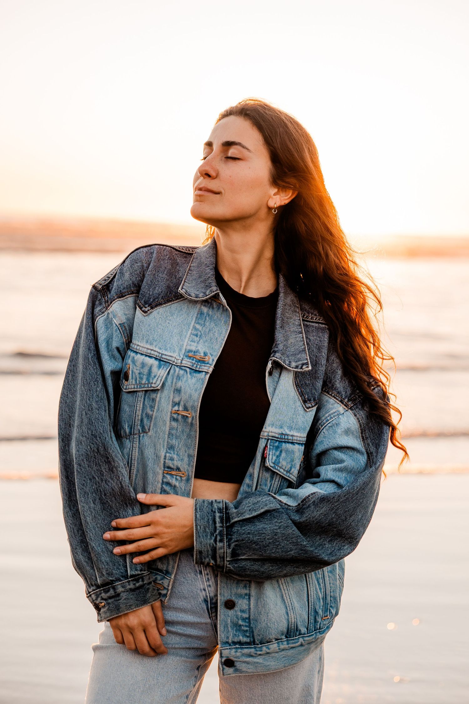 Sunset portrait in Piha.