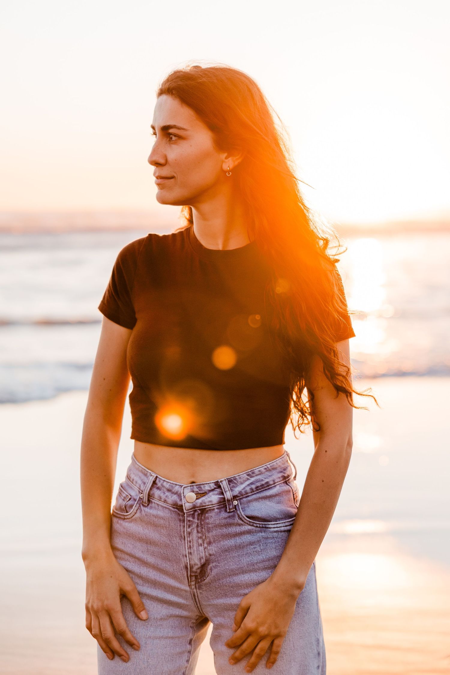 Sunset portrait in Piha.