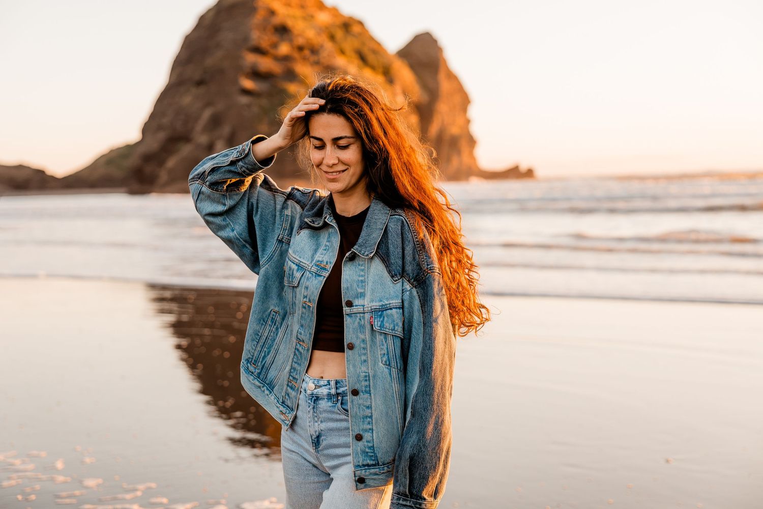 Sunset portrait in Piha.