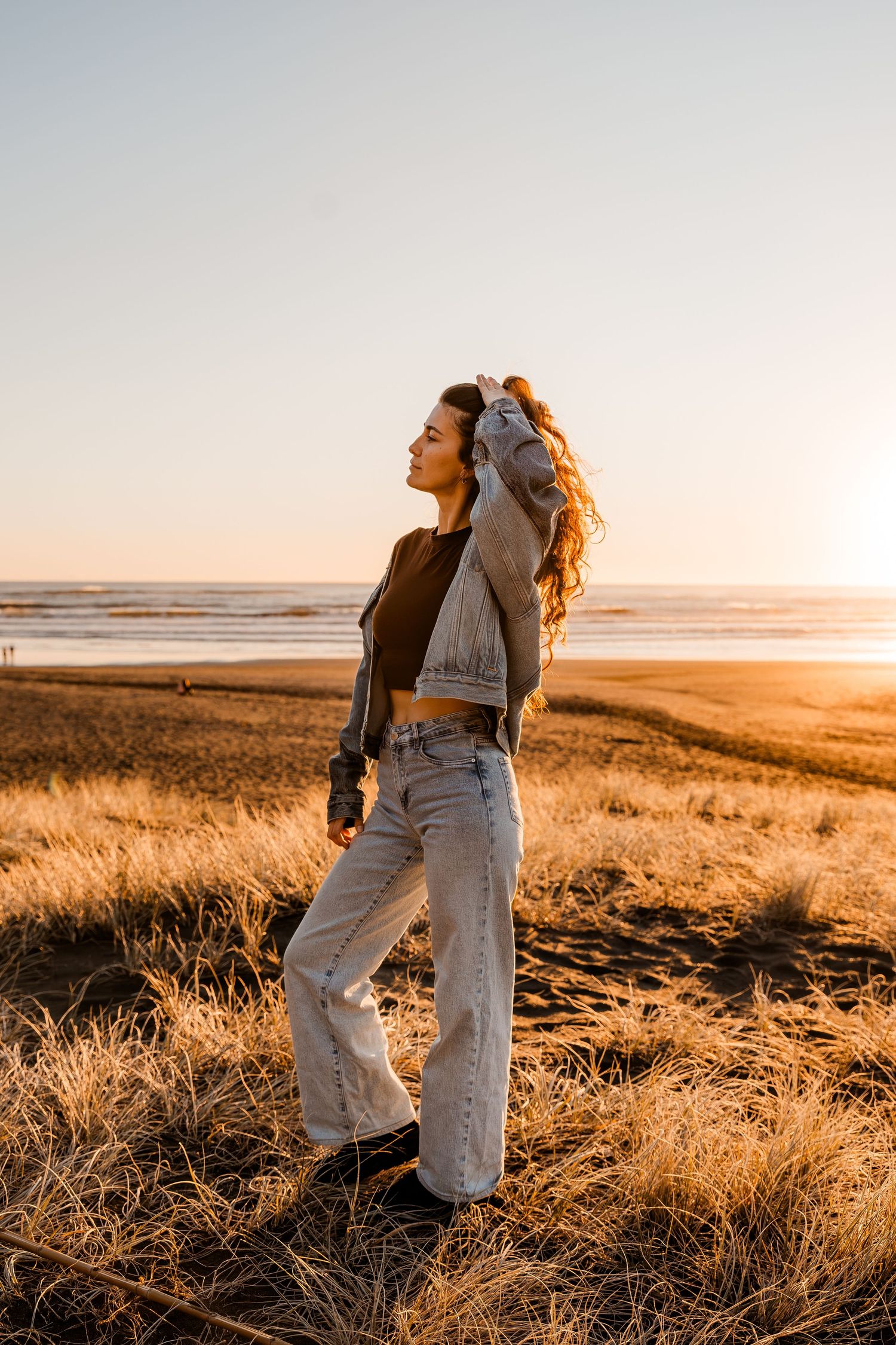 Sunset portrait in Piha.