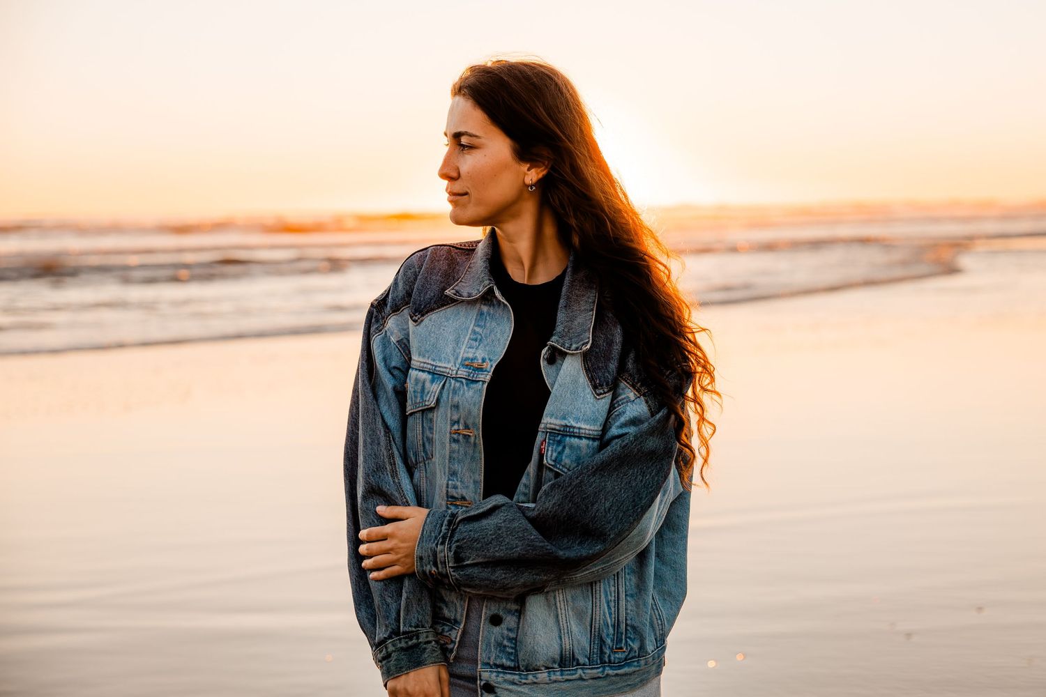 Sunset portrait in Piha.