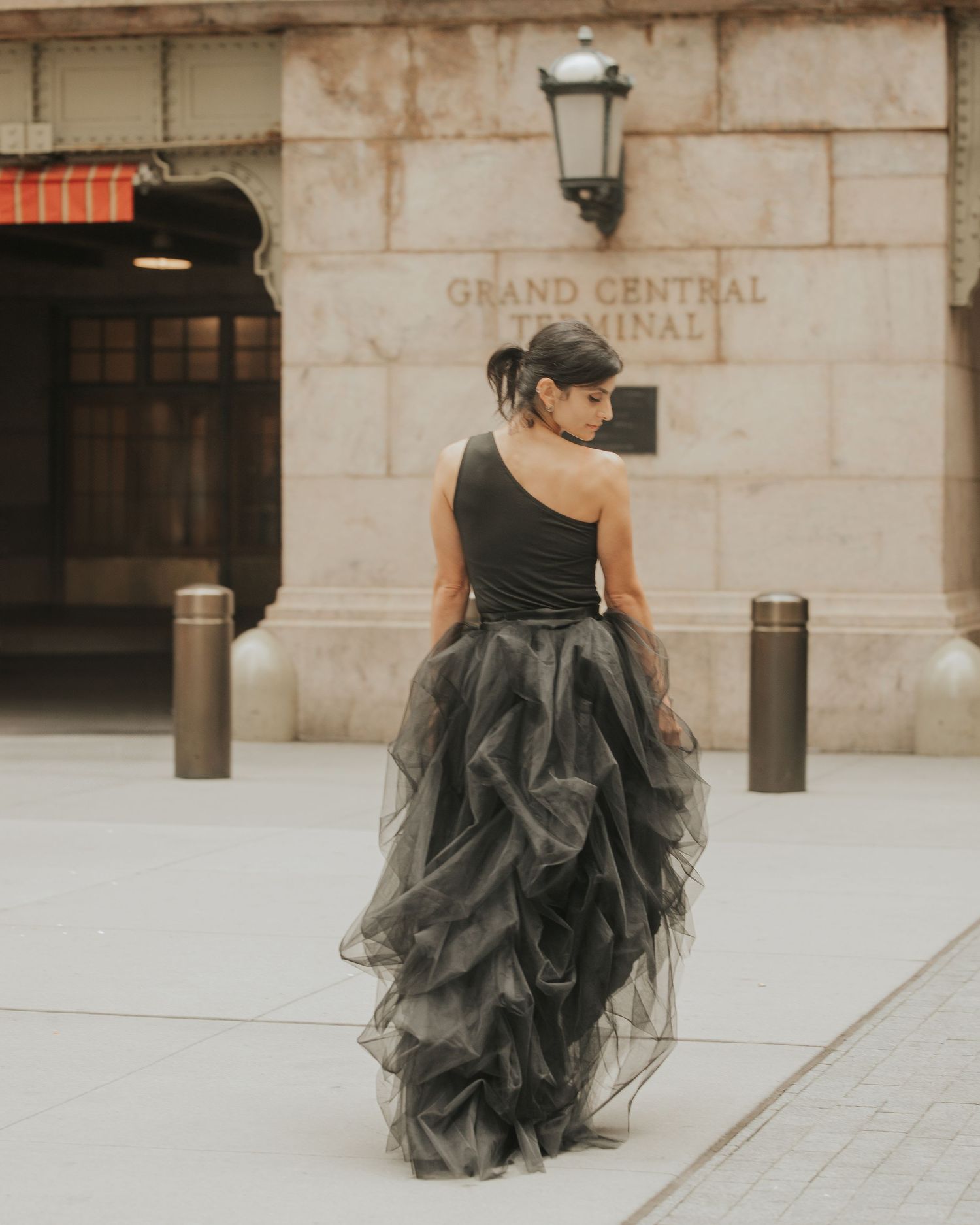 Cinematic portrait session outside Grand Central Terminal, NYC.