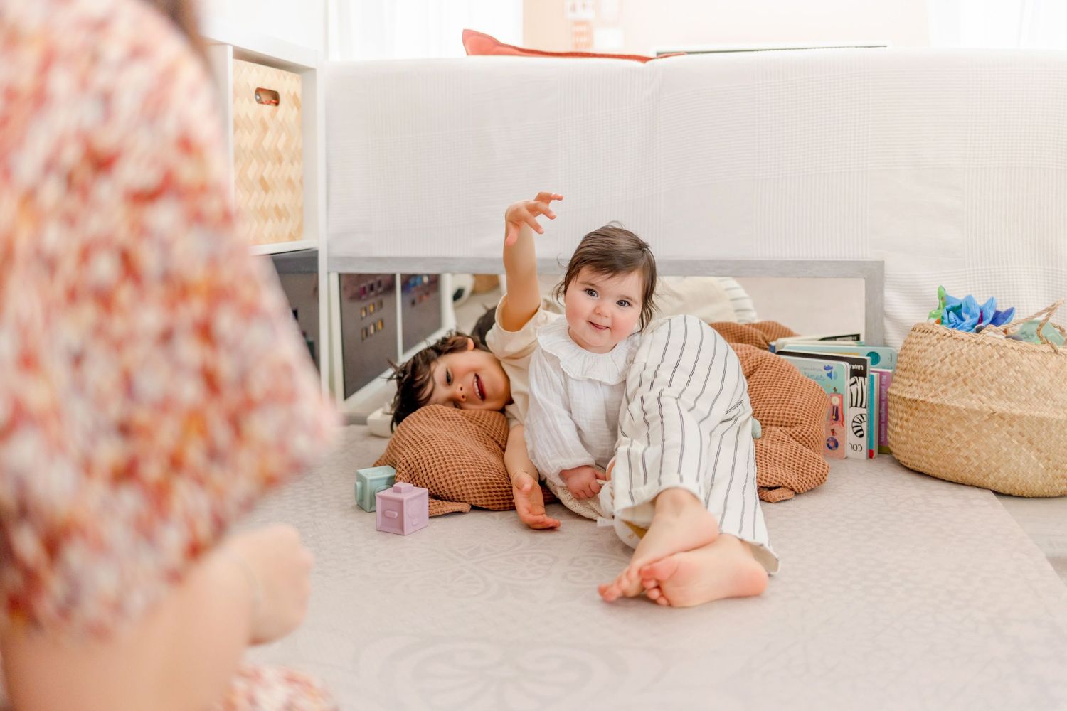 Bright interior lifestyle photography with minimal decor and warm accents.