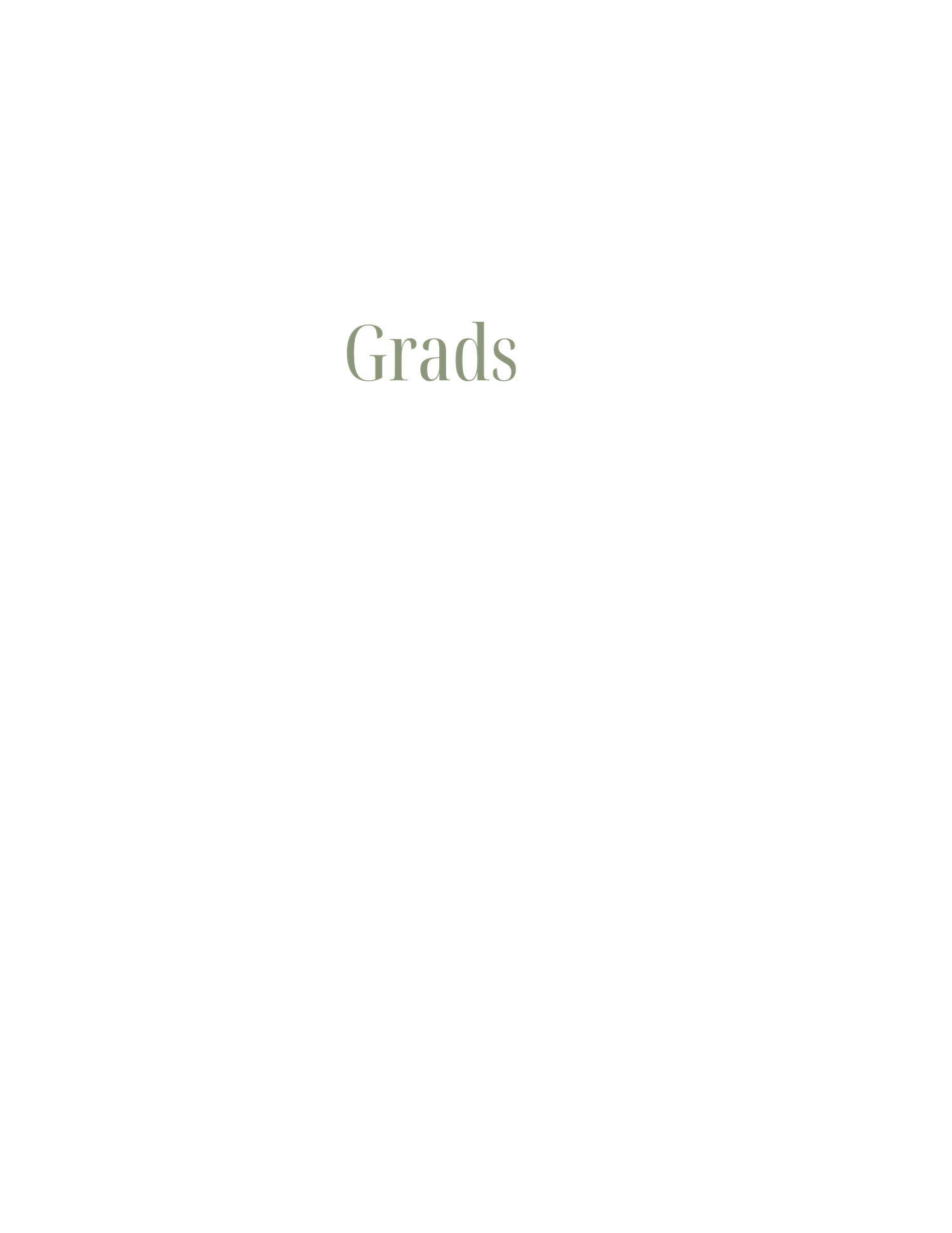 Vintage textured paper with the word 'Grads' written in elegant script in the top right corner.
