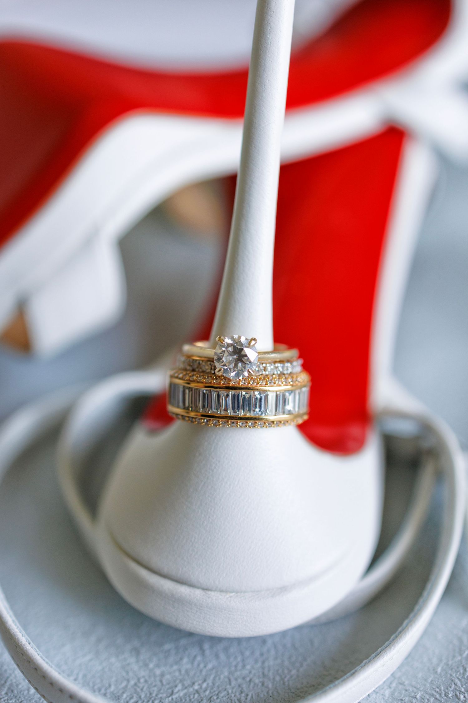 The rings captured in a refined detail that symbolizes forever.