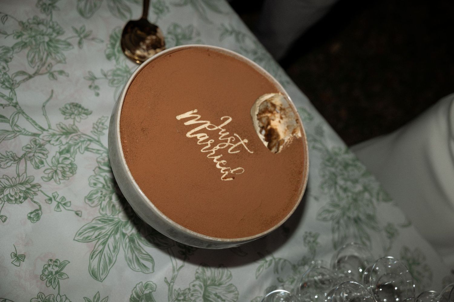 Wedding cake detail photograph from an intimate celebration