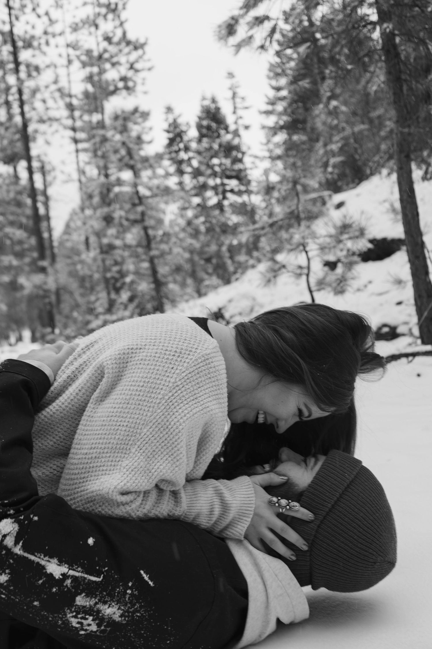 Destination elopement photographer takes engagement photos on Mount Charleston Nevada