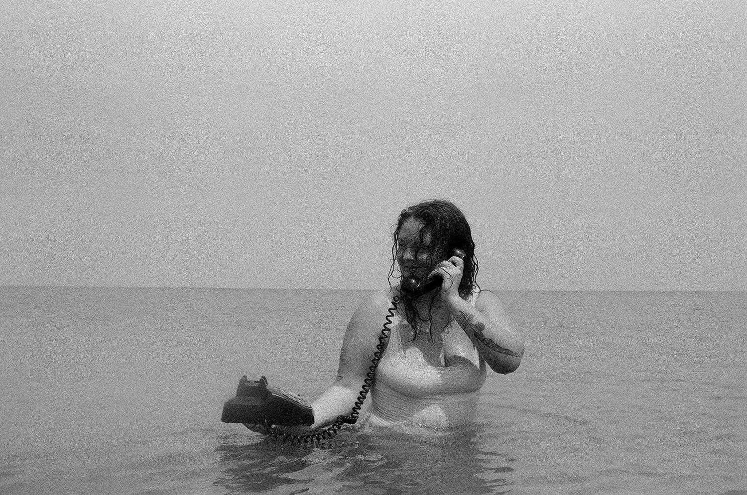 unique black and white film photoshoot in the northern Florida beaches