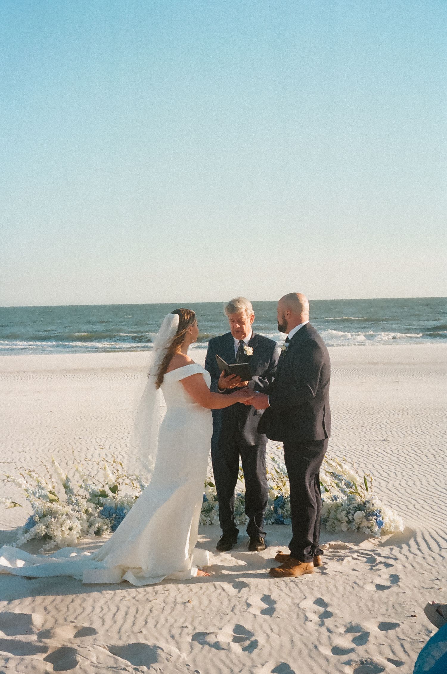 35mm film photograph of a beach elopement ceremony in Alabama