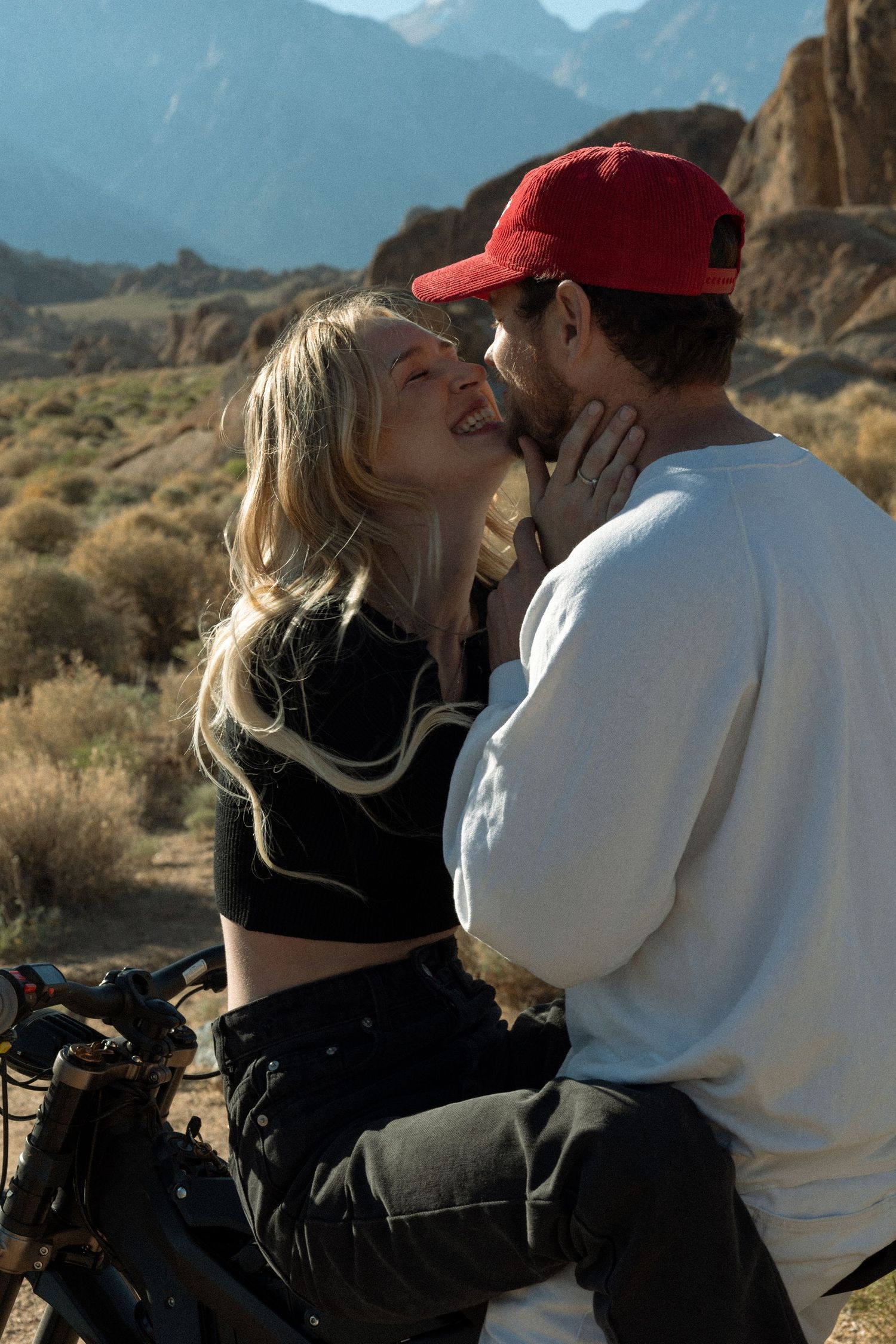 Mid day adventurous couples photoshoot in the mountains of California
