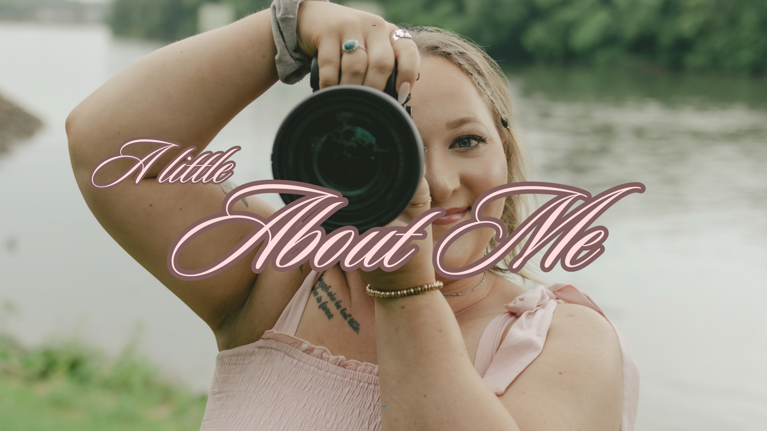 A series of five similar soft-focus portrait photographs showing someone in natural outdoor settings.
