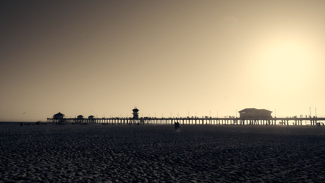 Landscape sunset of Huntington Beach by Travis Sean Studios