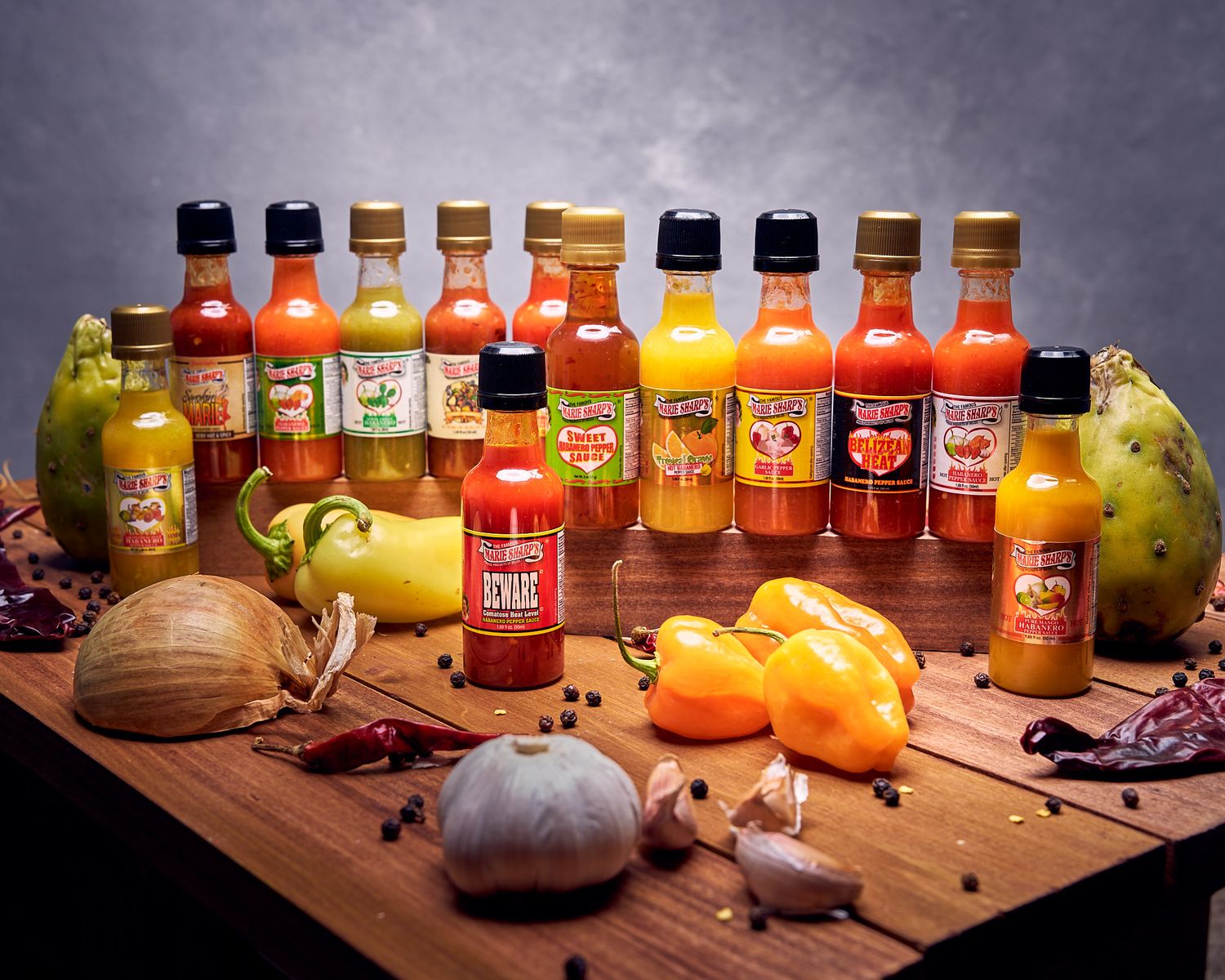 Product photography of hot sauce by Travis Sean Studios