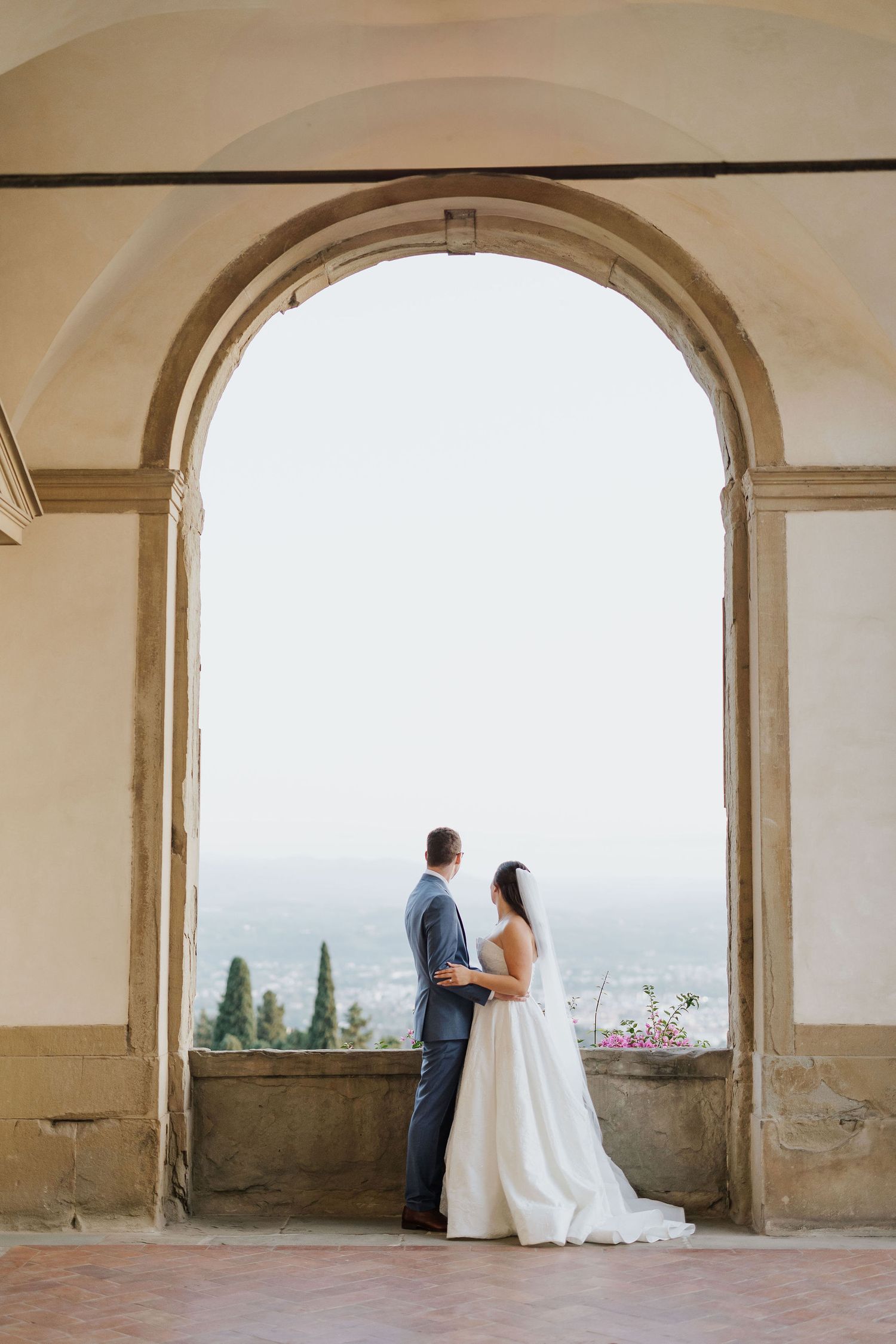 Intimate wedding ceremony at Villa San Michele, with breathtaking views over Florence.