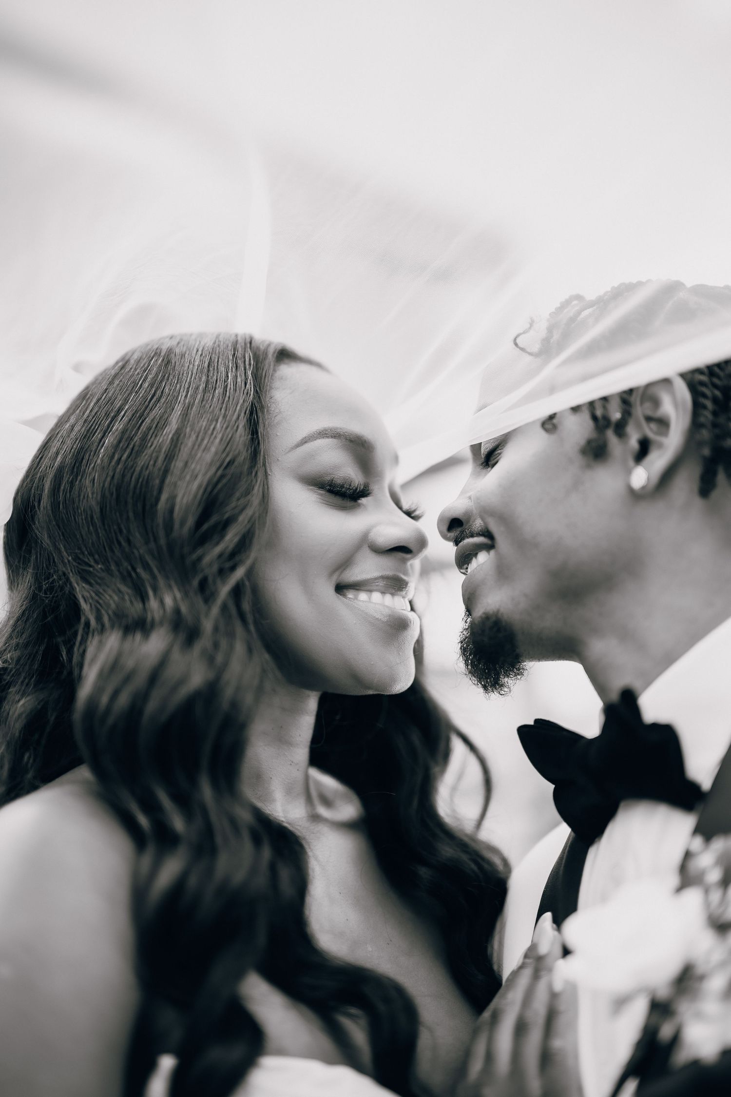 A romantic black and white sequence showing an intimate moment between a couple.