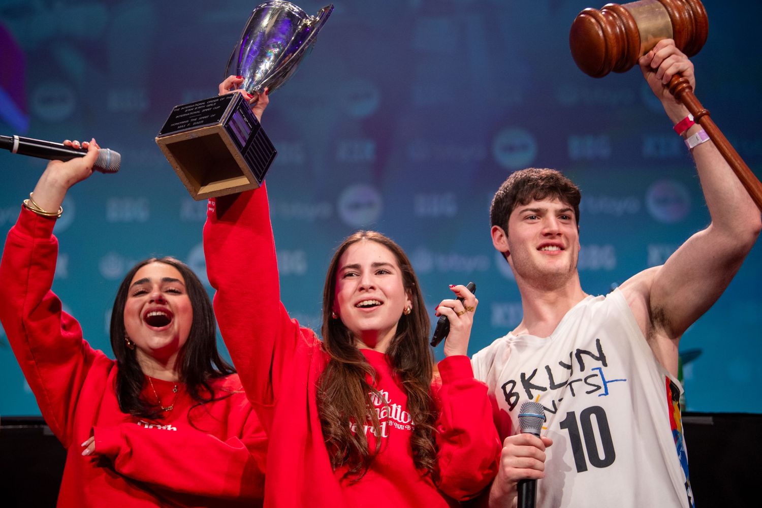 Teen leaders award spirit cup (girls) and spirit gavel (boys) to regions with most spirit