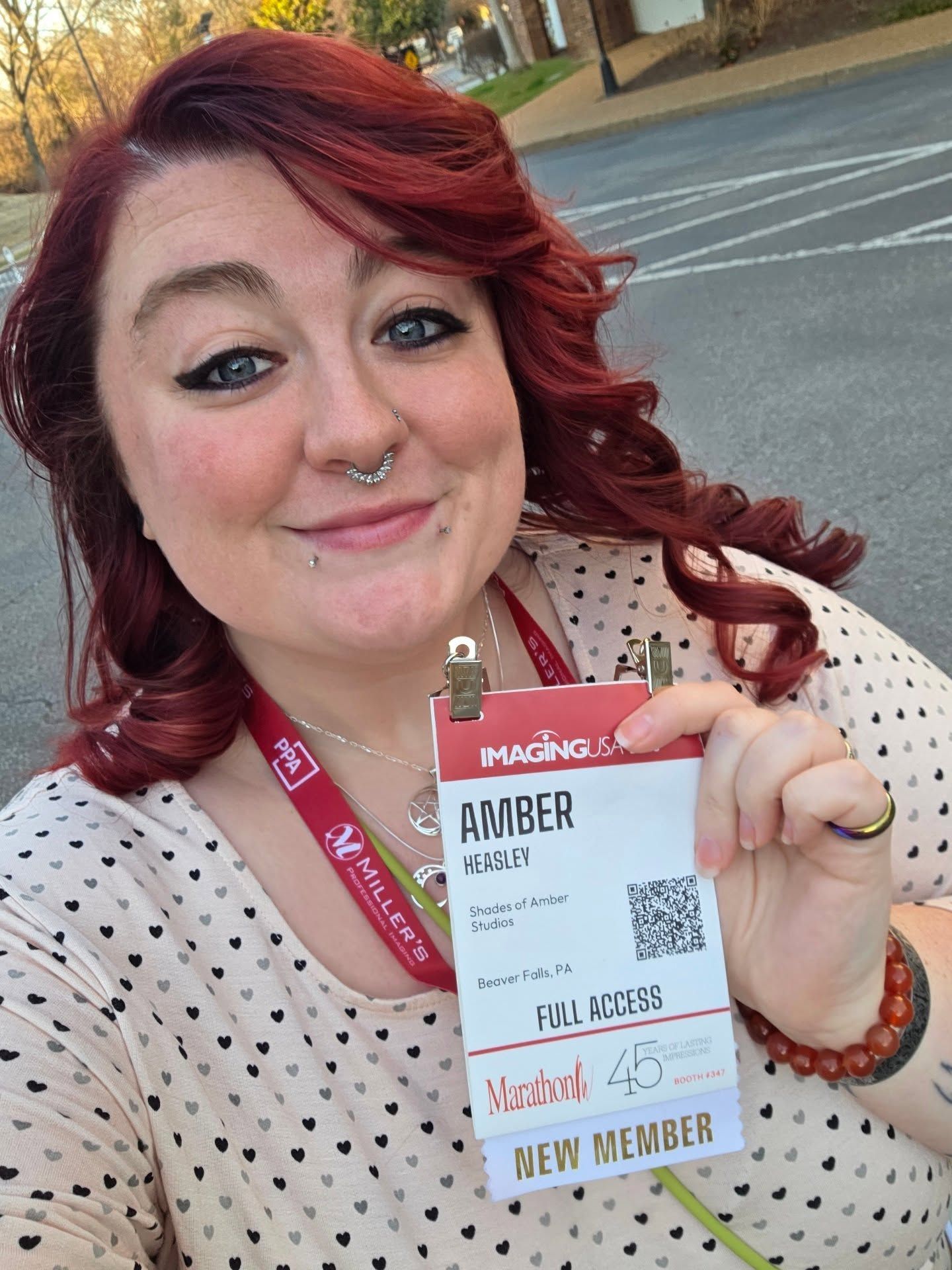 Series of photos showing access badges and credentials for a media or entertainment event.